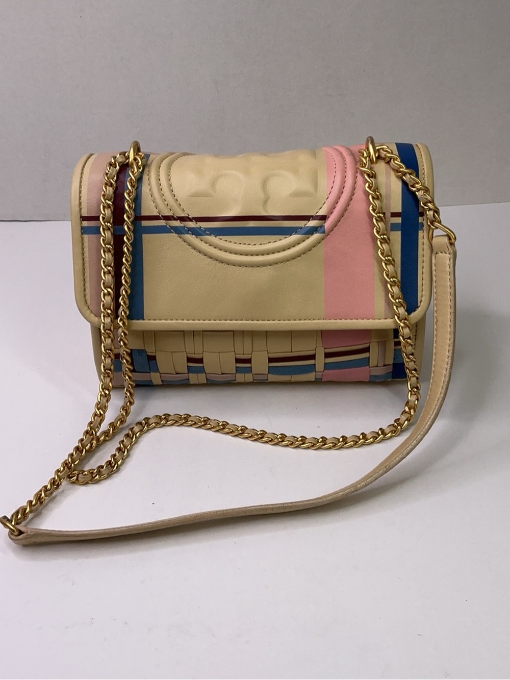 Tory Burch Small Fleming Marquetry Convertible Shoulder Bag